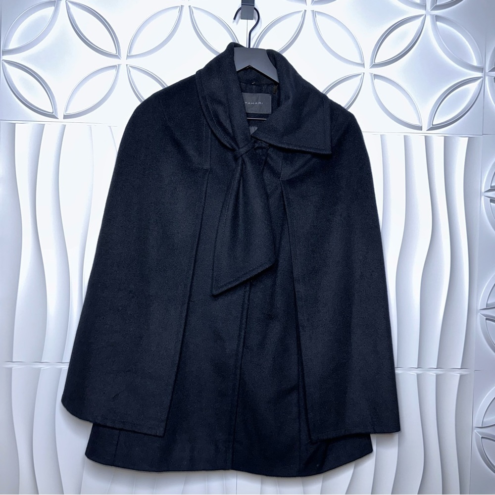 Tahari Black Wool Cape